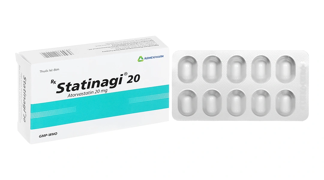 Statinagi 20 trị rối loạn mỡ máu (3 vỉ x 10 viên) - 