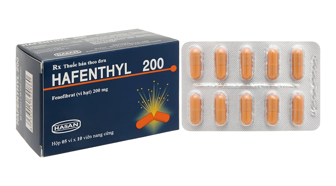 Hafenthyl 200 trị tăng triglycerid máu (5 vỉ x 10 viên) - 
