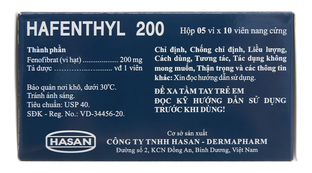 Hafenthyl 200 trị tăng triglycerid máu (5 vỉ x 10 viên) - 2