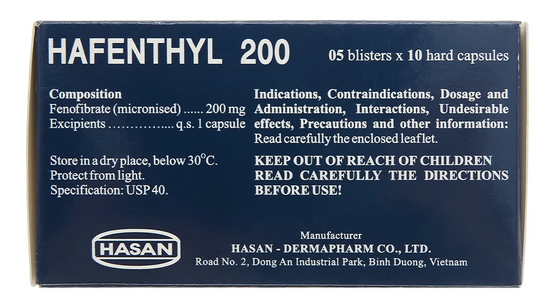 Hafenthyl 200 trị tăng triglycerid máu (5 vỉ x 10 viên) - 3