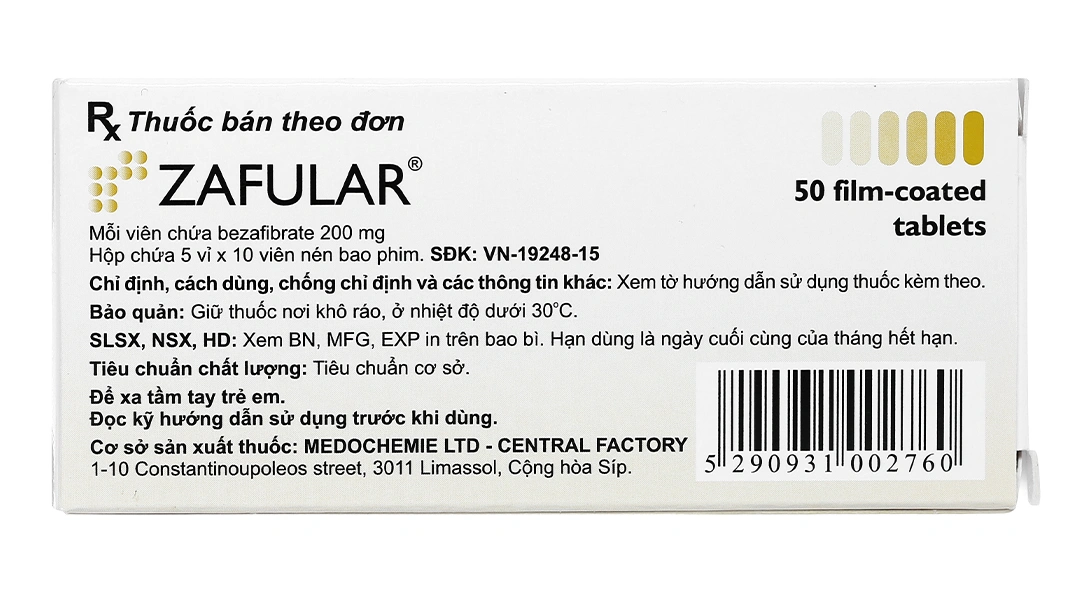 Zafular 200mg trị rối loạn mỡ máu (5 vỉ x 10 viên) - 2