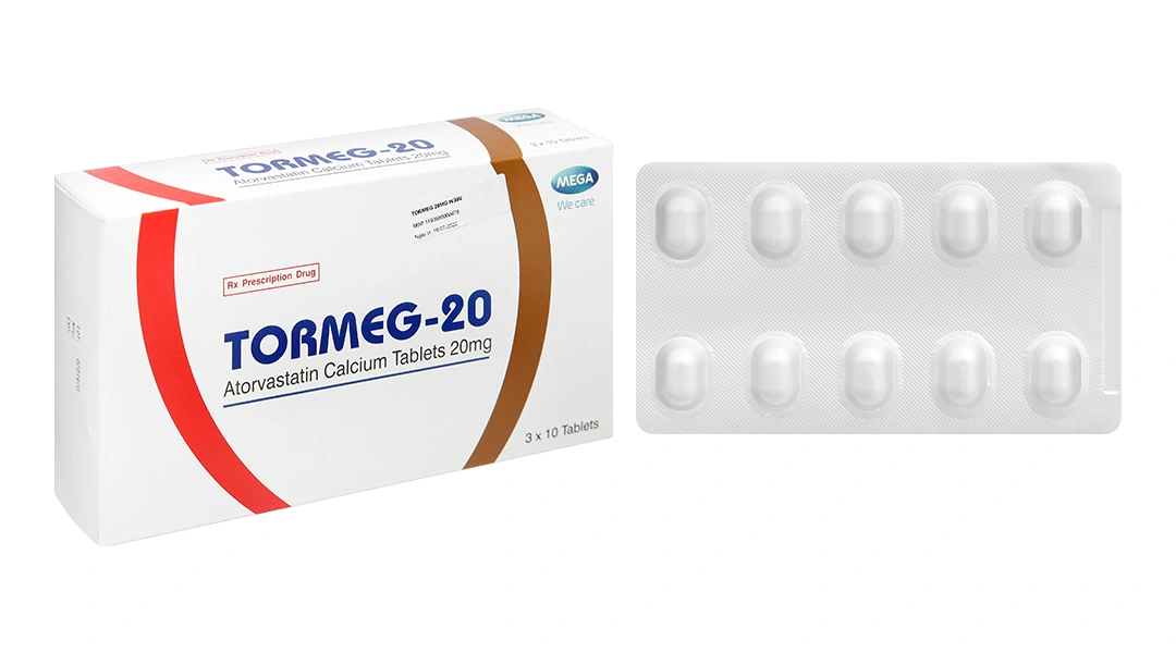 Tormeg-20 ngừa bệnh tim mạch (3 vỉ x 10 viên) - 
