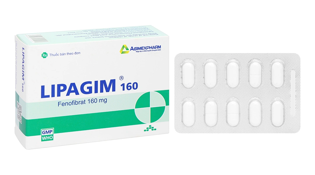 Lipagim 160 điều trị tăng Lipid máu (3 vỉ x 10 viên) - 
