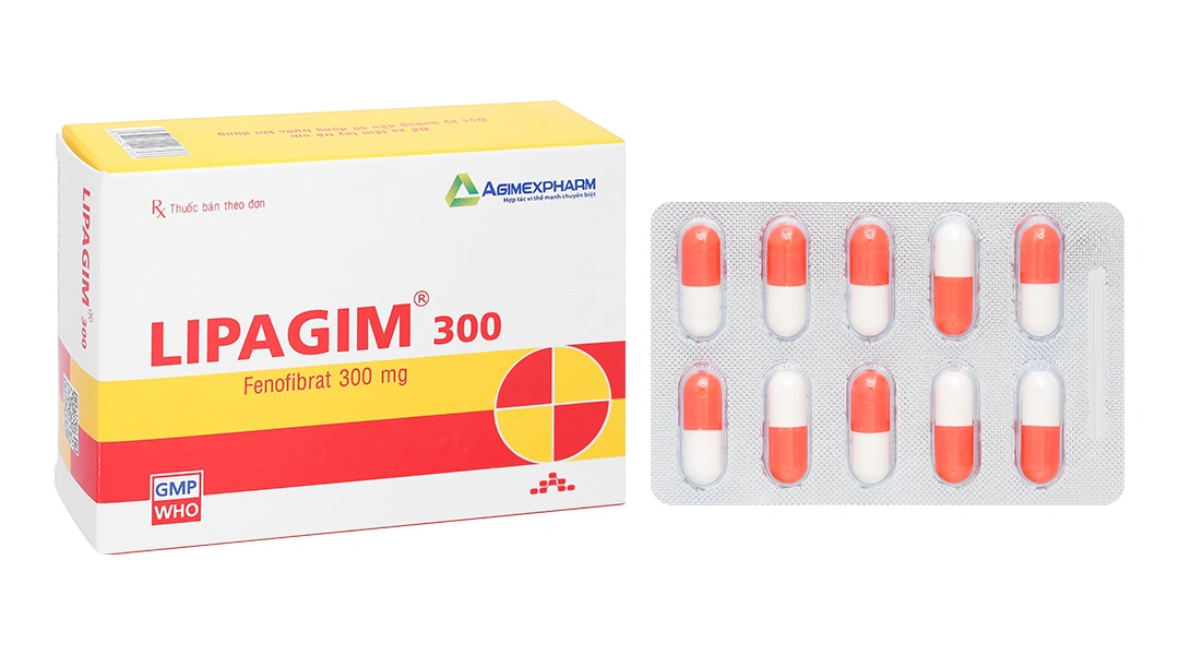 Lipagim 300 điều trị rối loạn mỡ máu, rối loạn Lipoprotein máu (3 vỉ x 10 viên) - 