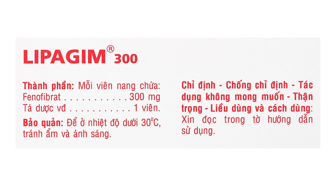 Lipagim 300 điều trị rối loạn mỡ máu, rối loạn Lipoprotein máu (3 vỉ x 10 viên) - 4