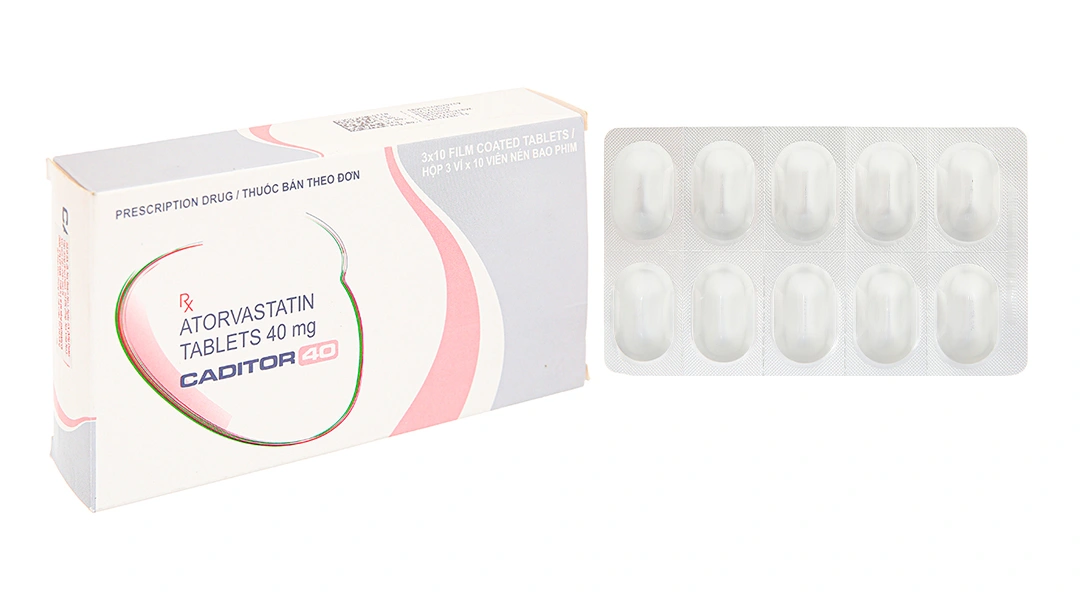Caditor 40 trị tăng cholesterol huyết (3 vỉ x 10 viên) - 