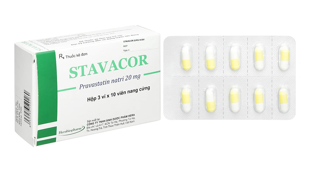 Stavacor 20mg trị tăng cholesterol máu, rối loạn mỡ máu hỗn hợp (3 vỉ x 10 viên) - 