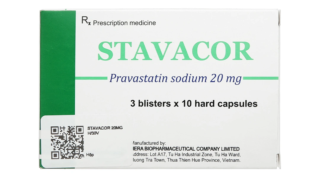 Stavacor 20mg trị tăng cholesterol máu, rối loạn mỡ máu hỗn hợp (3 vỉ x 10 viên) - 1