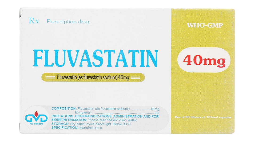 Fluvastatin MD Pharco 40mg trị rối loạn mỡ máu (3 vỉ x 10 viên) - 1