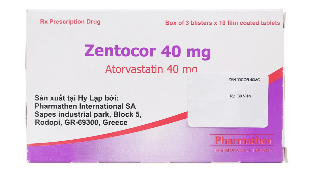 Zentocor 40mg trị rối loạn mỡ máu (3 vỉ x 10 viên) - 1