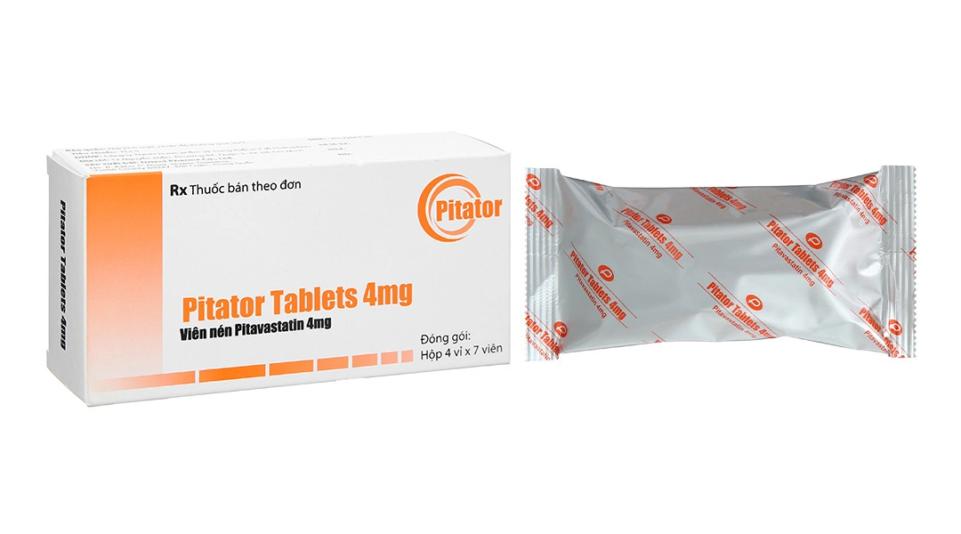 Pitator Tablets 4mg trị rối loạn mỡ máu (4 vỉ x 7 viên) - 