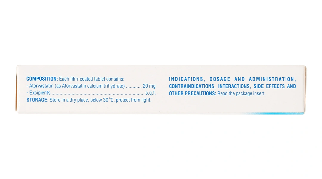 Atorvastatin Domesco 20mg trị tăng cholesterol máu (2 vỉ x 10 viên) - 2