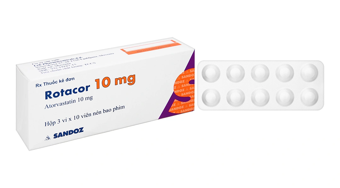 Rotacor 10mg trị tăng cholesterol máu (3 vỉ x 10 viên) - 