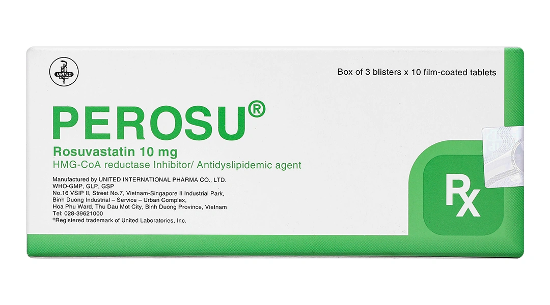 Perosu 10mg điều trị tăng cholesterol máu (3 vỉ x 10 viên) - 1