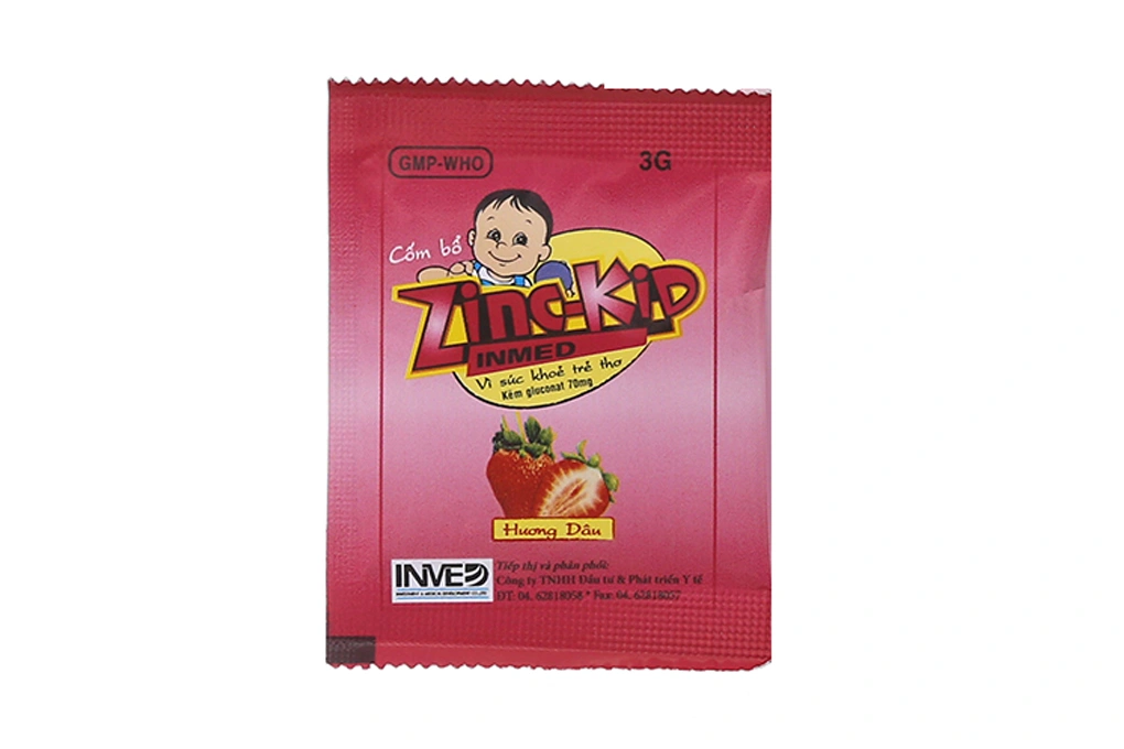 Cốm Bổ Zinc - Kid Inmed 70mg bổ sung kẽm, trị tiêu chảy (25 gói x 3g) - 3