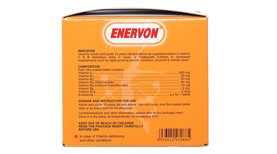Enervon bổ sung vitamin nhóm B và vitamin C (10 vỉ x 10 viên) - 3