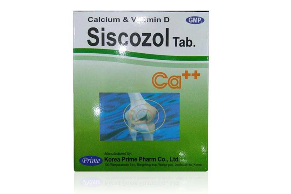 Siscozol Tab Ca++ bổ sung canxi, trị loãng xương (10 vỉ x 10 viên) - 