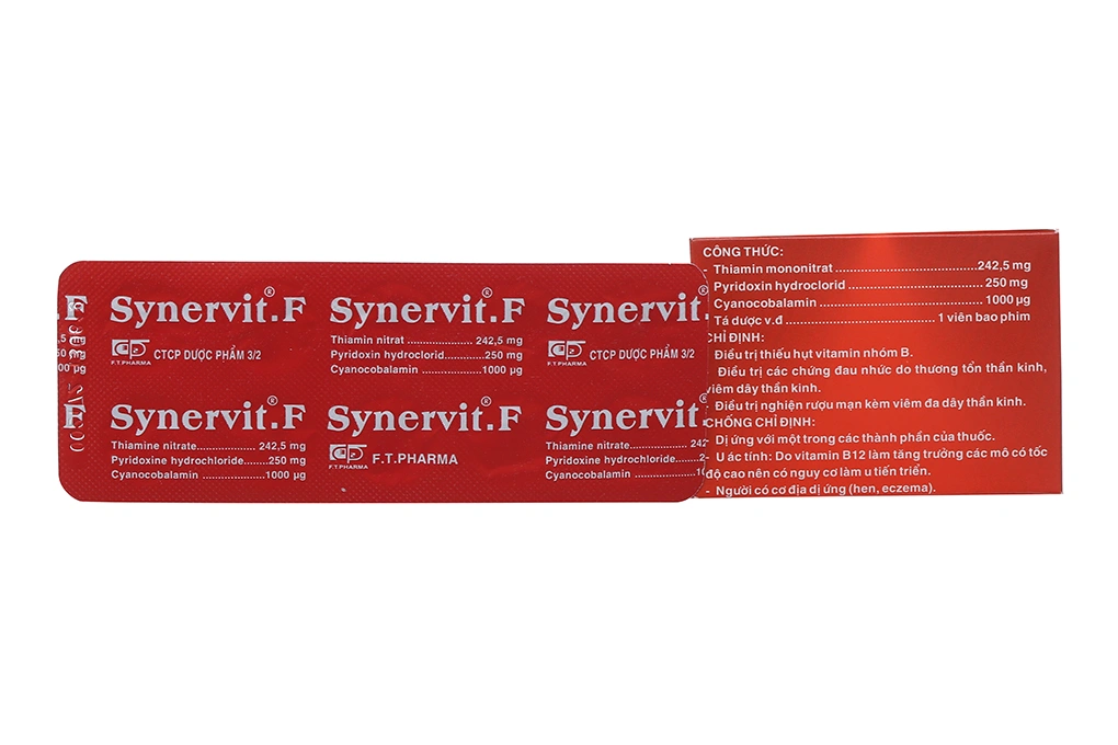 Synervit.F trị thiếu vitamin nhóm B (10 vỉ x 10 viên) - 1
