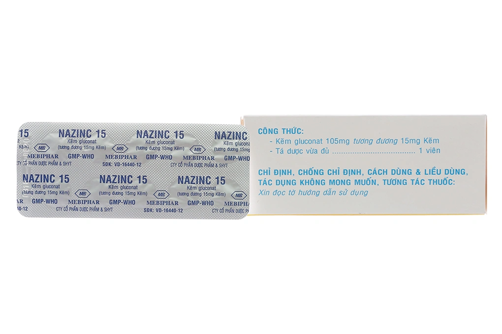 Nazinc 15 bổ sung kẽm, trị tiêu chảy (10 vỉ x 10 viên) - 1