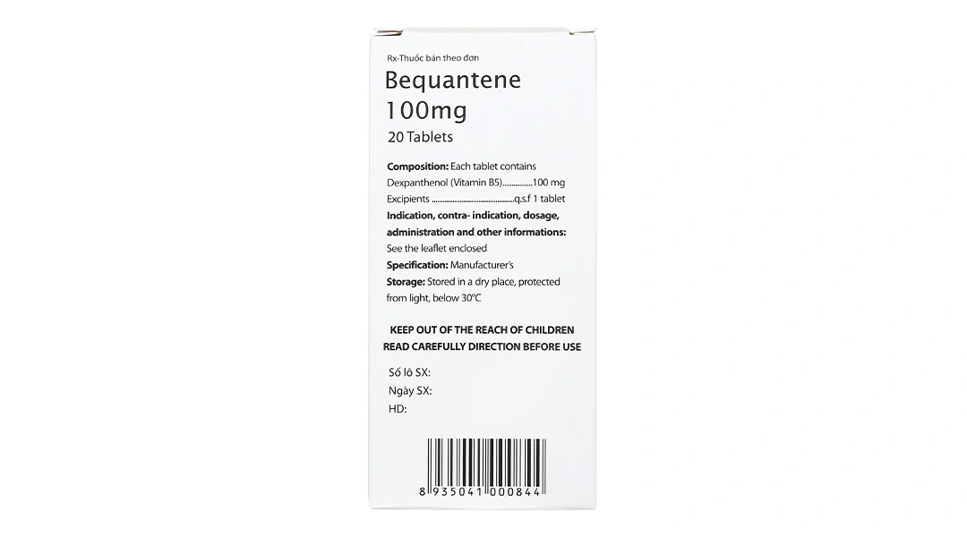 Bequantene 100mg trị rụng tóc lan tỏa (2 vỉ x 10 viên) - 2