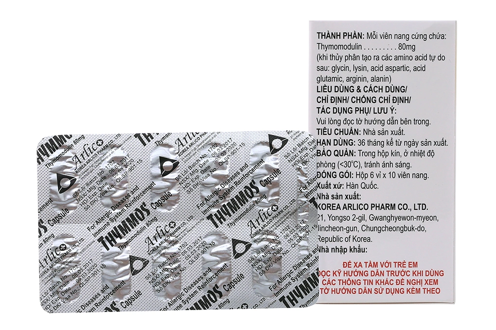Thymmos Capsule 80mg tăng cường miễn dịch, hỗ trợ trị nhiễm khuẩn (6 vỉ x 10 viên) - 2