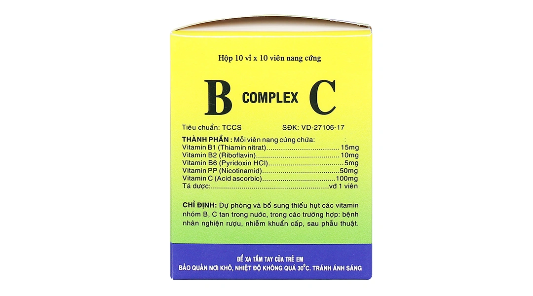 B Complex C bổ sung vitamin nhóm B và vitamin C (10 vỉ x 10 viên) - 1