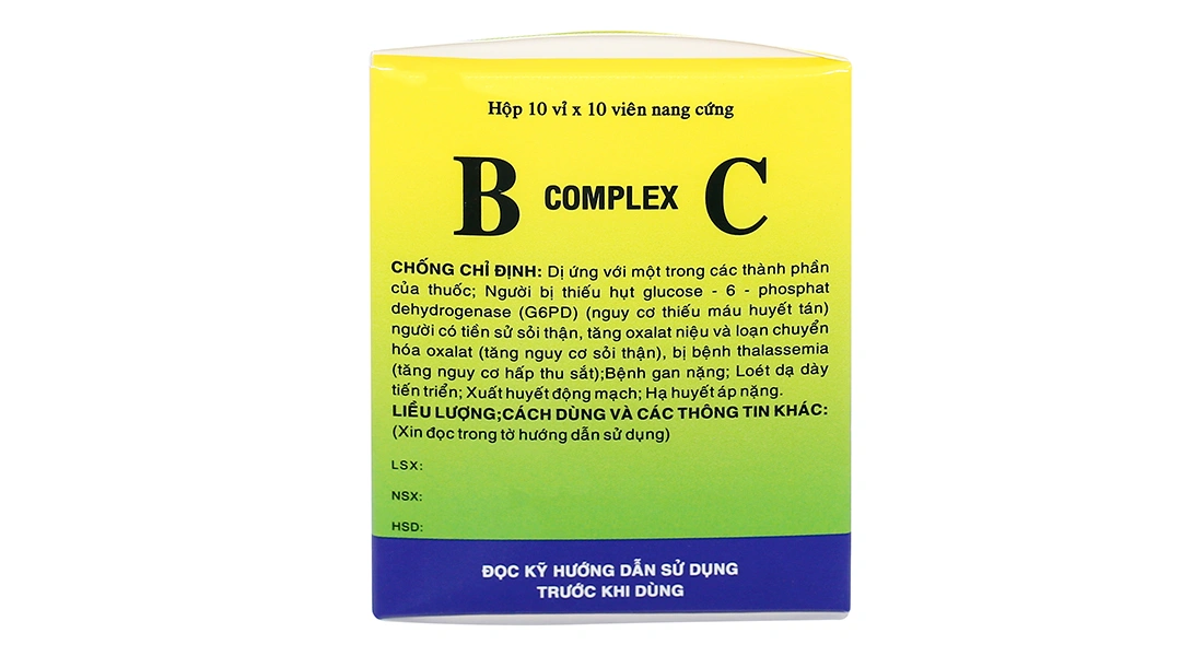 B Complex C bổ sung vitamin nhóm B và vitamin C (10 vỉ x 10 viên) - 2