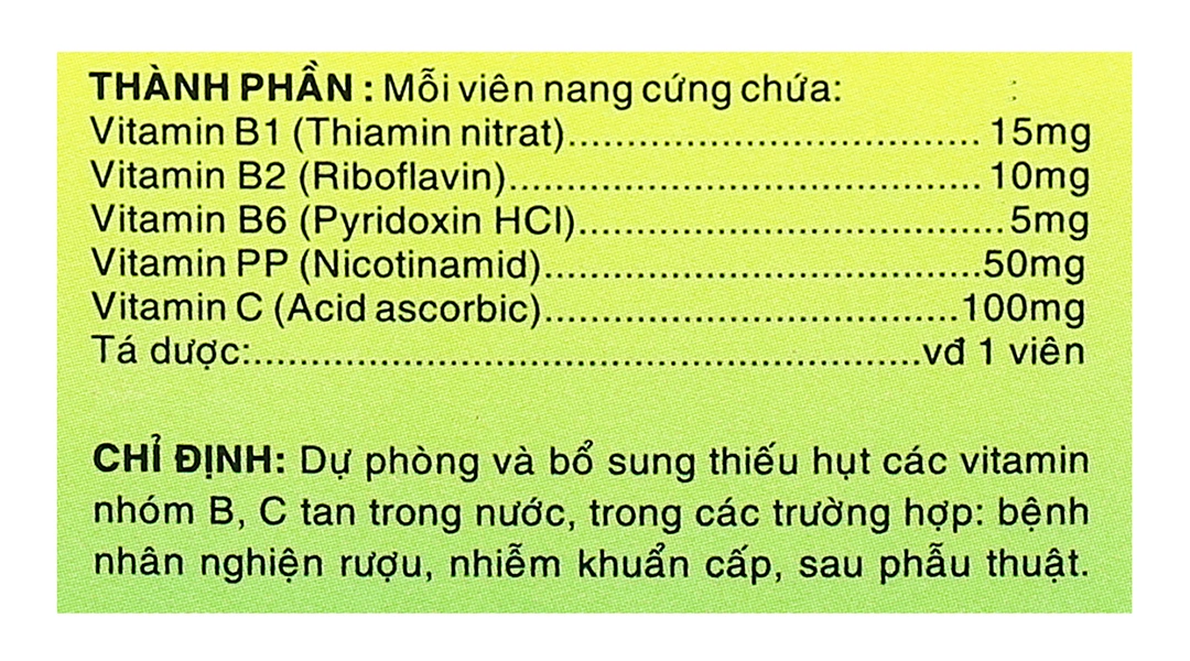 B Complex C bổ sung vitamin nhóm B và vitamin C (10 vỉ x 10 viên) - 3
