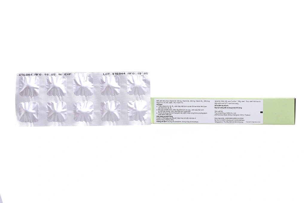 Betex Tablets trị thiếu các vitamin B1, B6, B12 (5 vỉ x 10 viên) - 1