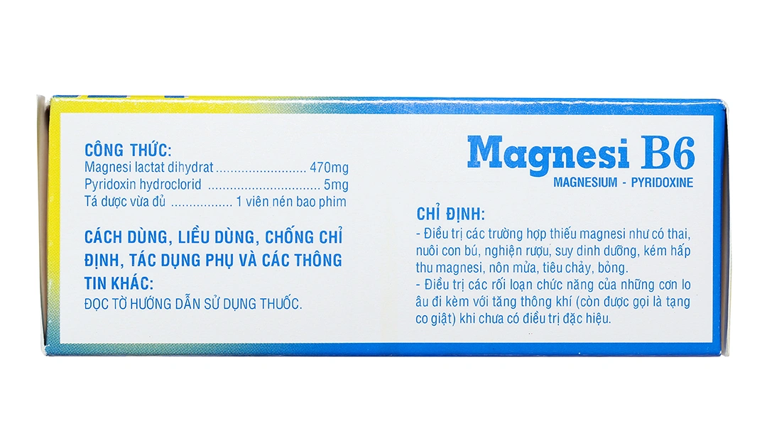 Magnesi B6 Phong Phú trị thiếu magie, giảm lo âu, căng thẳng (5 vỉ x 10 viên) - 2
