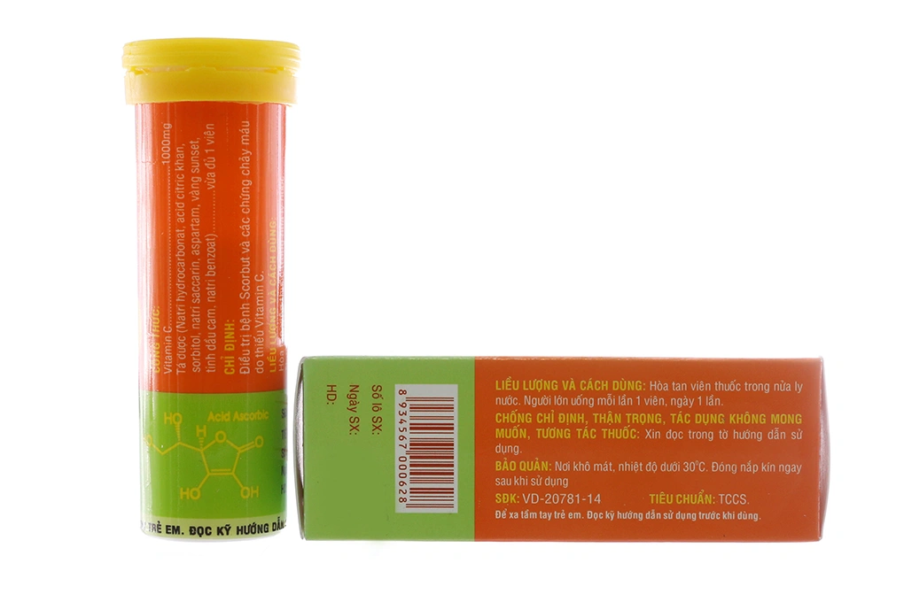 Vitamin C OPC 1000mg trị chảy máu do thiếu vitamin C tuýp 10 viên - 1