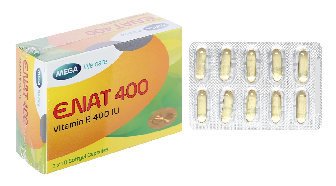 Enat 400 bổ sung vitamin E, ngừa lão hóa (3 vỉ x 10 viên) - 