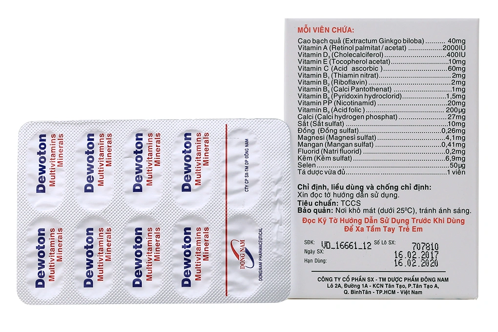 Dewoton bổ sung vitamin và khoáng chất (10 vỉ x 10 viên) - 1
