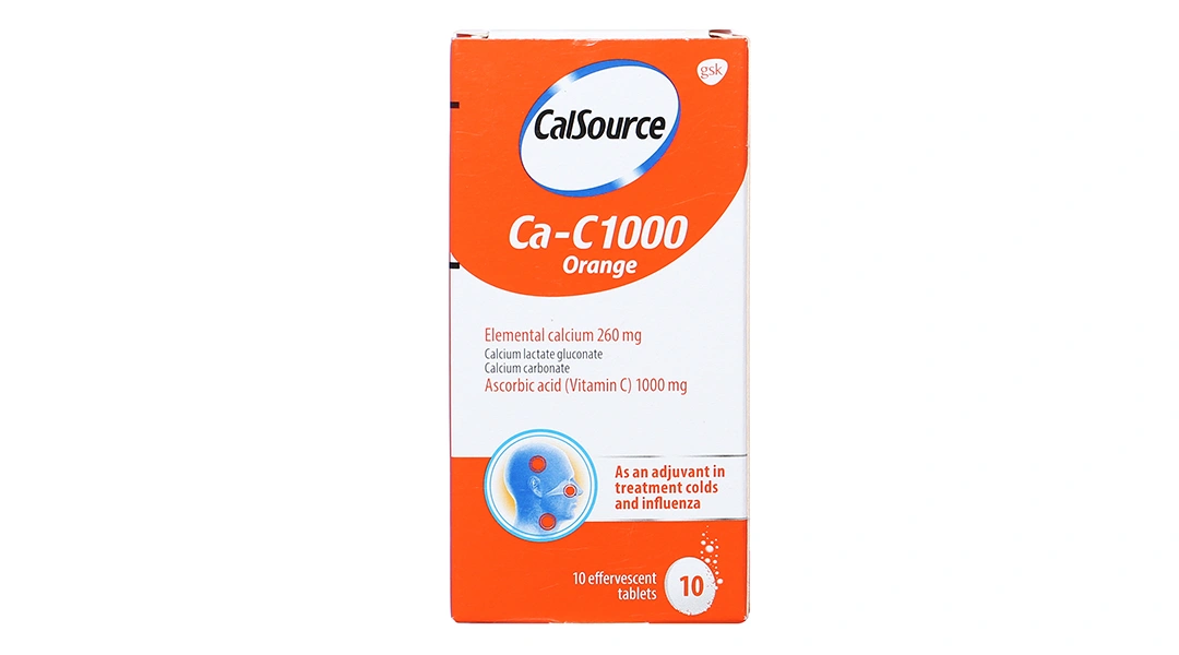 Viên nén sủi bọt CalSource Ca-C1000 Orange bổ sung canxi, vitamin C tuýp 10 viên - 1