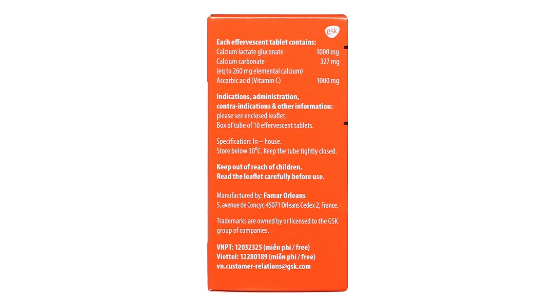 Viên nén sủi bọt CalSource Ca-C1000 Orange bổ sung canxi, vitamin C tuýp 10 viên - 3