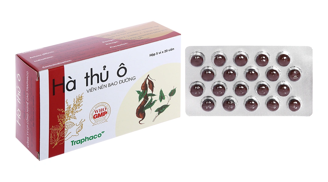 Hà Thủ Ô Traphaco hỗ trợ trị thiếu máu, tóc bạc sớm (5 vỉ x 20 viên) - 