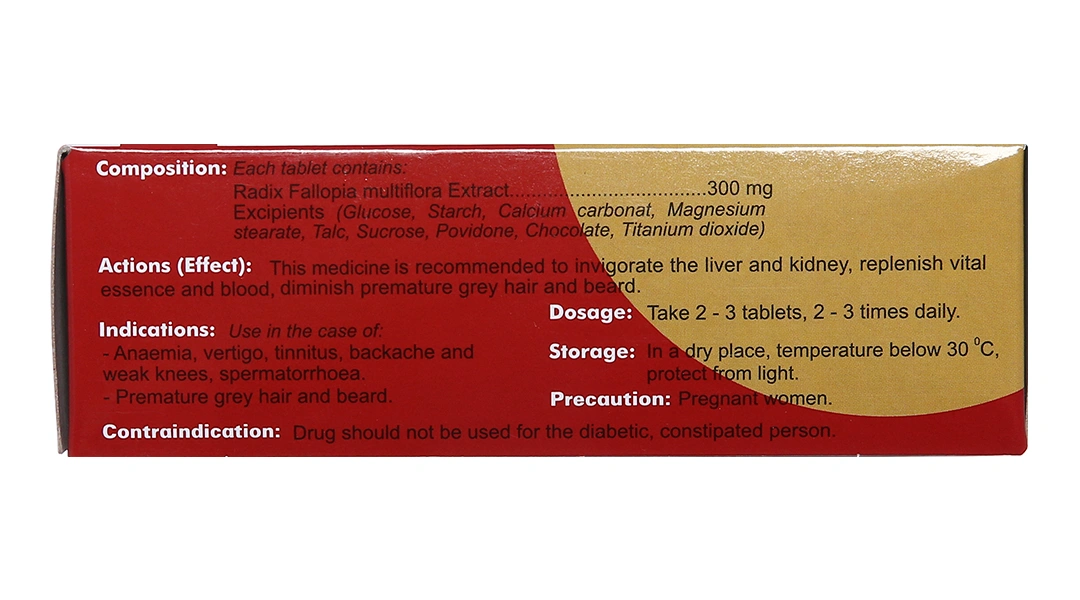 Hà Thủ Ô Traphaco hỗ trợ trị thiếu máu, tóc bạc sớm (5 vỉ x 20 viên) - 3