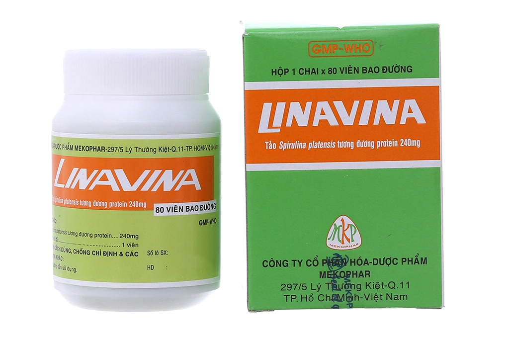 Linavina hỗ trợ giảm cân, giảm suy nhược chai 80 viên - 