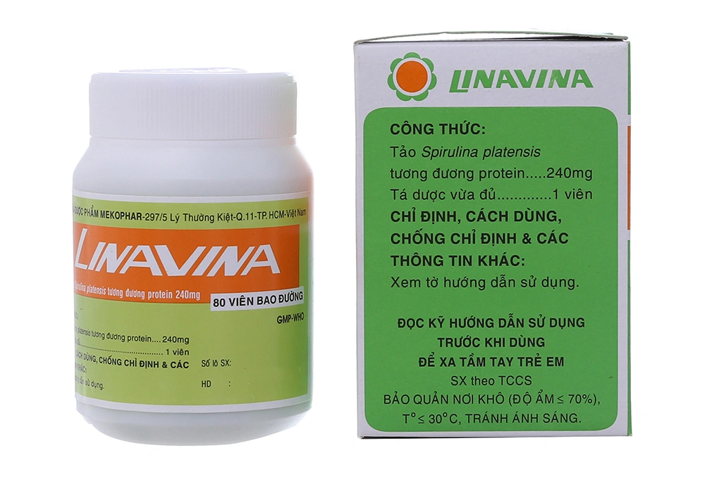 Linavina hỗ trợ giảm cân, giảm suy nhược chai 80 viên - 1