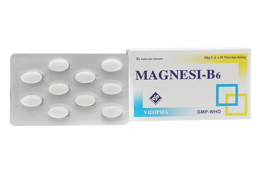 Magnesi - B6 Vidipha trị thiếu magie, giảm lo âu (5 vỉ x 10 viên) - 