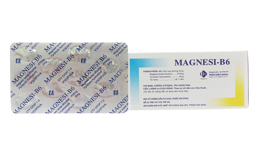 Magnesi - B6 Vidipha trị thiếu magie, giảm lo âu (5 vỉ x 10 viên) - 1
