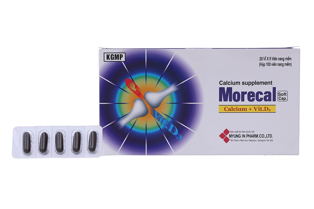 Morecal bổ sung canxi và vitamin D (20 vỉ x 5 viên) - 