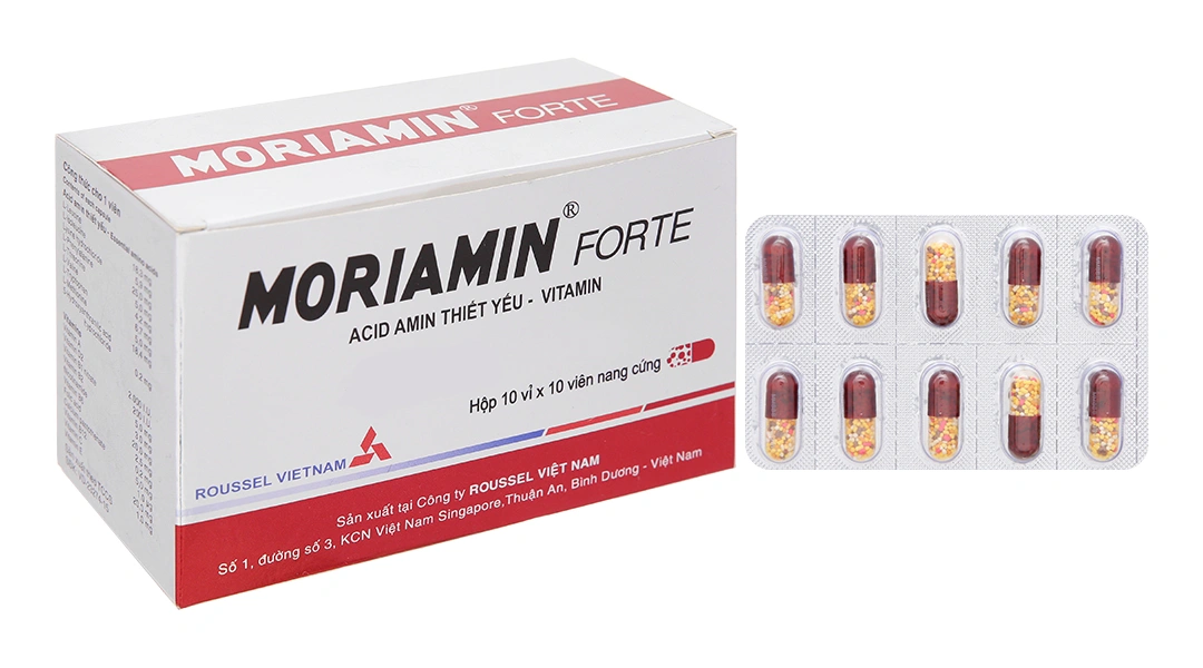 Moriamin Forte bổ sung acid amin và vitamin (10 vỉ x 10 viên) - 