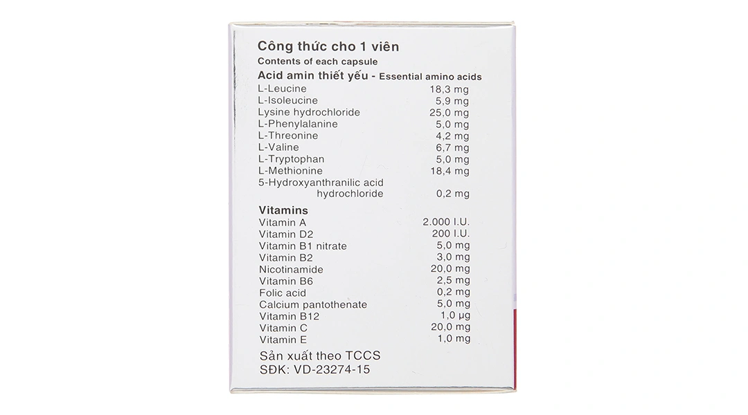 Moriamin Forte bổ sung acid amin và vitamin (10 vỉ x 10 viên) - 2