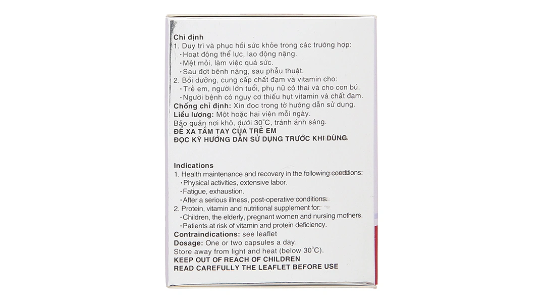 Moriamin Forte bổ sung acid amin và vitamin (10 vỉ x 10 viên) - 3