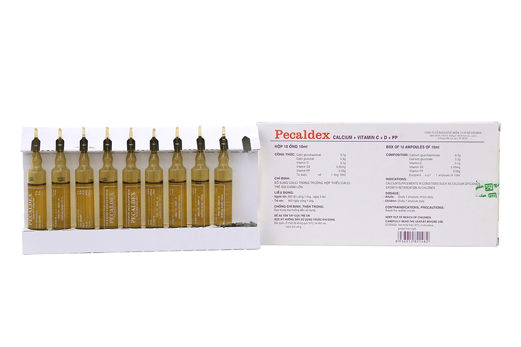 Dung dịch uống Pecaldex bổ sung canxi, trị còi xương (10 ống x 10ml) - 1