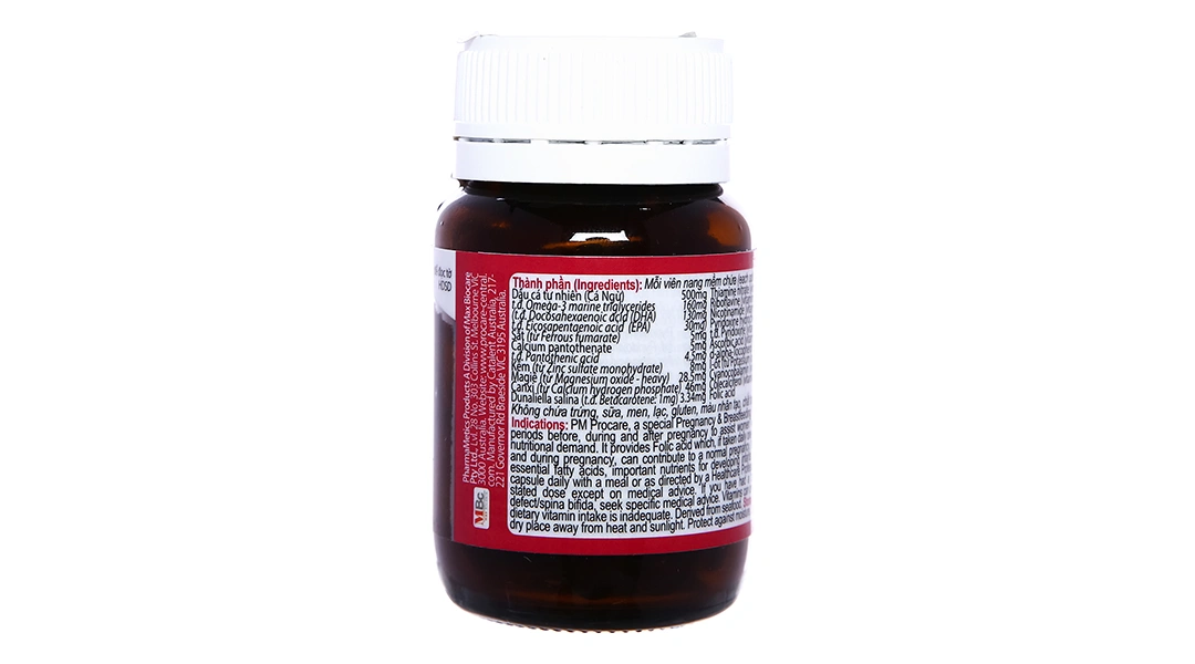 PM Procare bổ sung vitamin, khoáng chất cho phụ nữ mang thai lọ 30 viên - 1