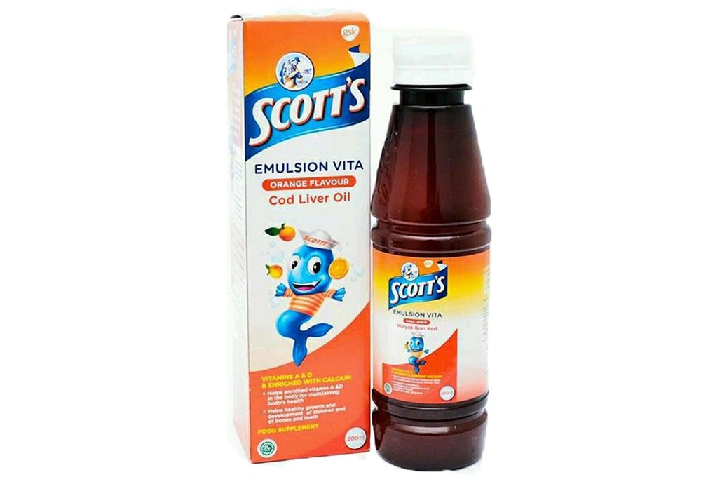 Siro Scott's bổ sung dinh dưỡng cho bé, ngừa còi xương chai 200ml - 
