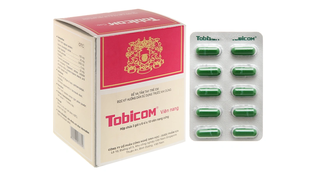 Tobicom trị mỏi mắt, đau nhức mắt, suy giảm thị lực (18 vỉ x 10 viên) - 