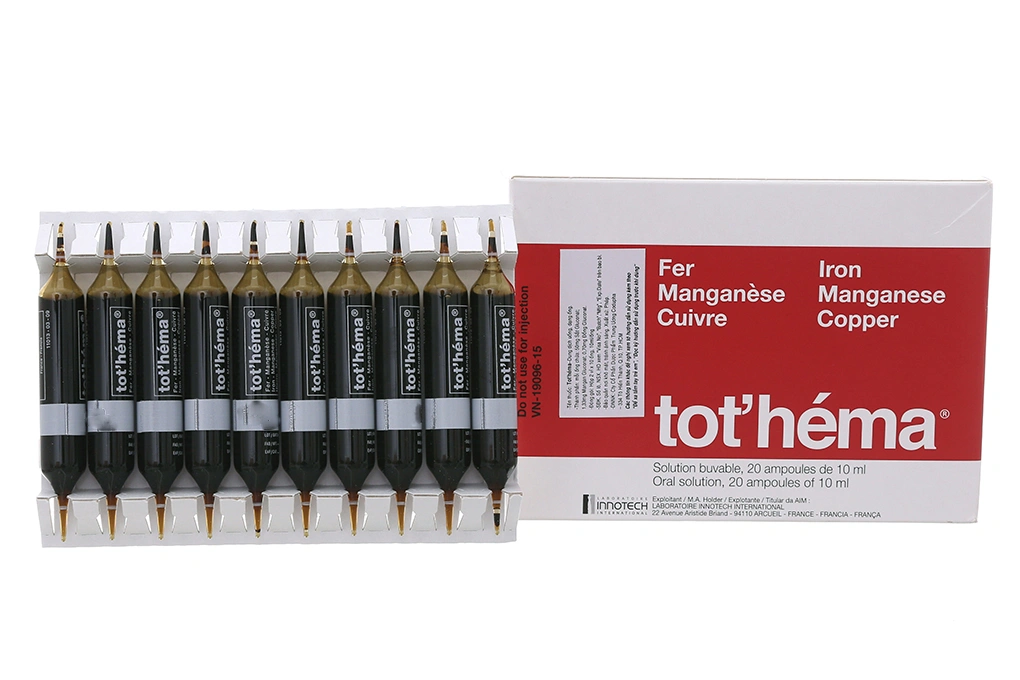 Dung dịch uống Tot'héma trị thiếu máu, thiếu sắt (20 ống x 10ml) - 